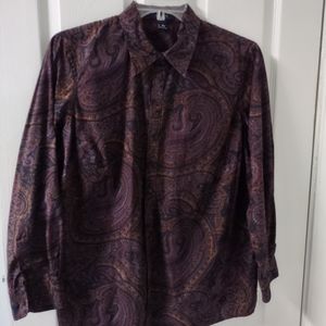 Chaps fall colors paisley shirt.